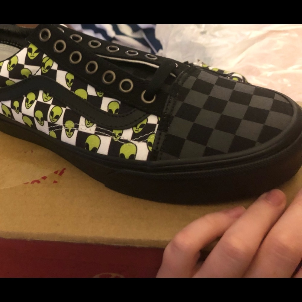 Custom vintage alienchecker blackchecker vans 9